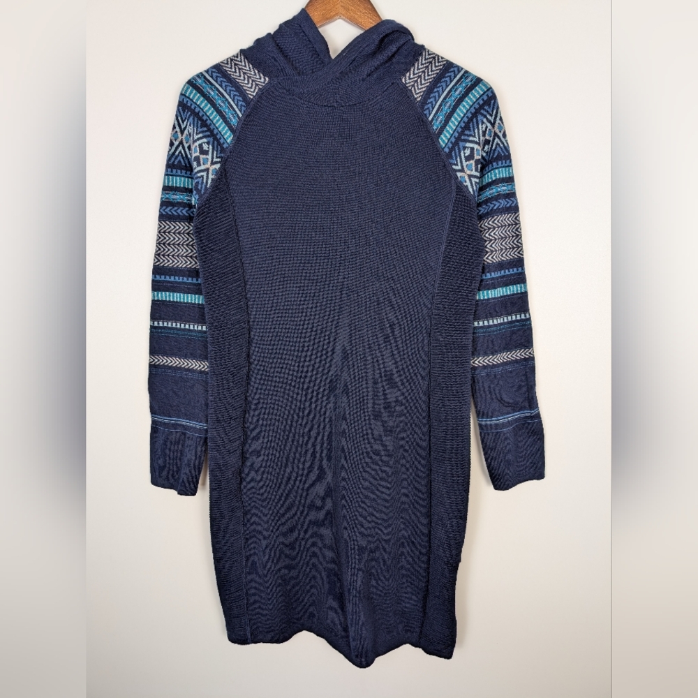 Krimson Klover Mover Maker Hooded Sweater Dress Wool Blend Slim Fit Fair Isle